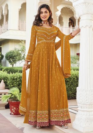 Picture of Alluring Georgette Chocolate Readymade Salwar Kameez