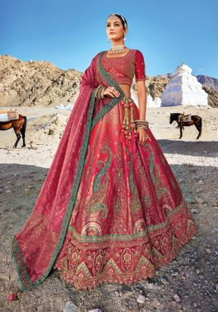 Picture of Shapely Silk Crimson Lehenga Choli