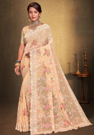 Picture of Sublime Georgette Wheat Saree