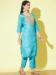 Picture of Silk Medium Turquoise Readymade Salwar Kameez