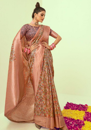 Picture of Well Formed Silk Dark Khaki Saree