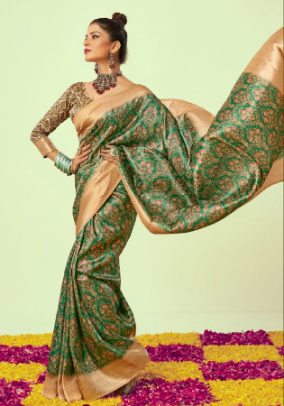 Picture of Enticing Silk Sea Green Saree