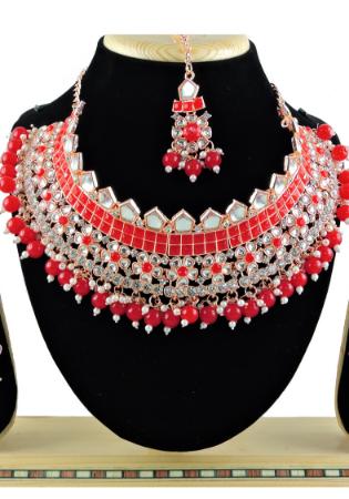 Picture of Beautiful Maroon Necklace Set