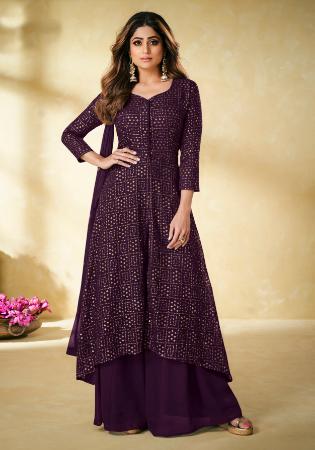 Picture of Ravishing Georgette Black Straight Cut Salwar Kameez