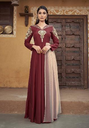 Picture of Marvelous Chiffon Maroon Kurtis & Tunic