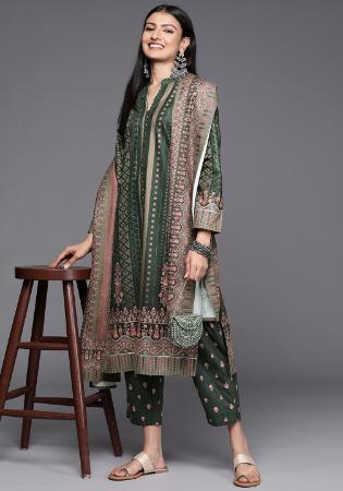 Picture of Chiffon & Crepe Sea Green Readymade Salwar Kameez