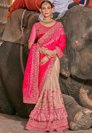 Picture of Shapely Satin & Silk Light Pink Saree