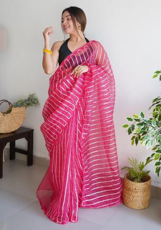 Picture of Fine Organza Pale Violet Red Saree