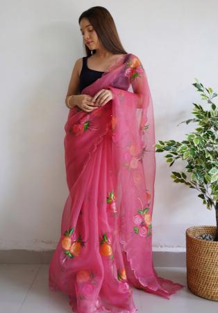 Picture of Sightly Organza Pale Violet Red Saree