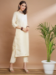 Picture of Gorgeous Cotton & Silk Tan Readymade Salwar Kameez