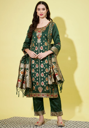 Picture of Cotton & Silk Sea Green Readymade Salwar Kameez