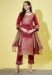 Picture of Cotton & Silk Maroon Readymade Salwar Kameez