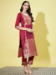 Picture of Cotton & Silk Maroon Readymade Salwar Kameez