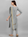 Picture of Cotton & Silk Dark Grey Readymade Salwar Kameez