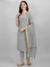 Picture of Cotton & Silk Dark Grey Readymade Salwar Kameez