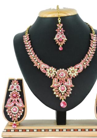 Picture of Enticing Pink Necklace Set