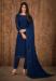 Picture of Georgette & Silk Midnight Blue Straight Cut Salwar Kameez