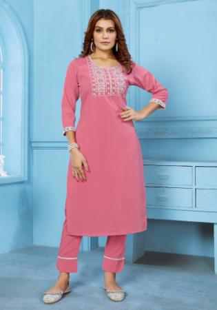 Picture of Excellent Cotton Pale Violet Red Kurtis & Tunic