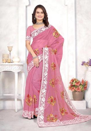 Picture of Appealing Organza Pale Violet Red Saree