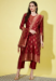 Picture of Cotton & Silk Maroon Readymade Salwar Kameez