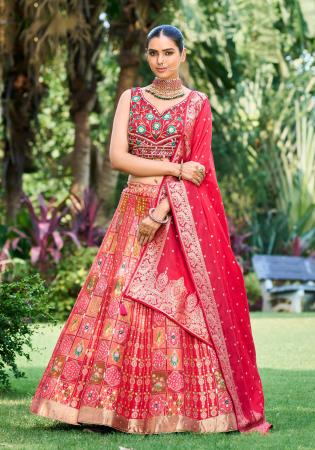 Picture of Fine Silk Crimson Readymade Lehenga Choli