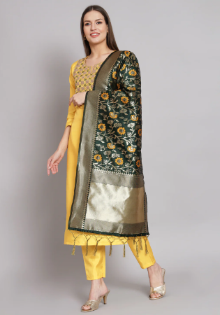 Picture of Comely Silk Sandy Brown Readymade Salwar Kameez