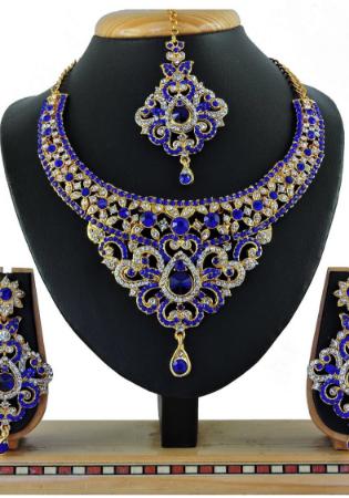 Picture of Stunning Dark Blue Necklace Set