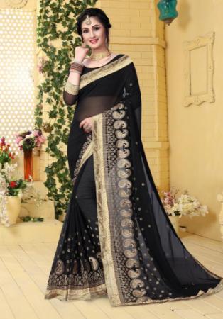 Picture of Enticing Georgette Black Saree