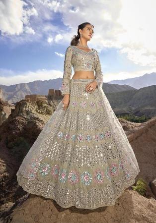 Picture of Good Looking Net Rosy Brown Lehenga Choli