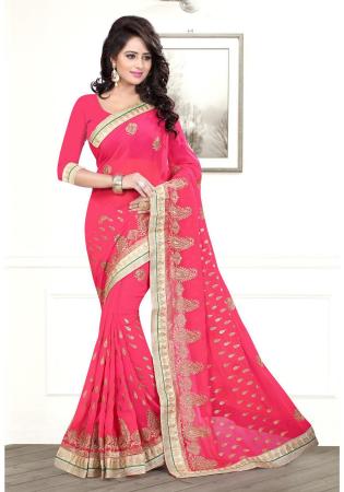 Picture of Beauteous Georgette Dark Salmon Saree