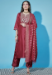 Picture of Cotton & Silk Indian Red Readymade Salwar Kameez