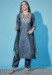 Picture of Cotton & Silk Slate Grey Readymade Salwar Kameez