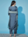 Picture of Cotton & Silk Slate Grey Readymade Salwar Kameez