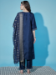 Picture of Cotton & Silk Navy Blue Readymade Salwar Kameez