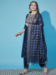 Picture of Cotton & Silk Navy Blue Readymade Salwar Kameez