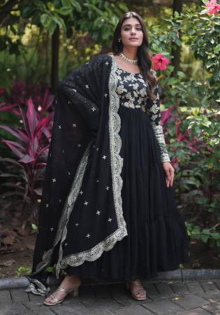 Picture of Bewitching Georgette Black Readymade Gown