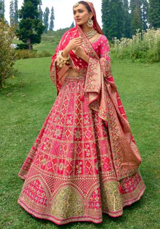 Picture of Superb Silk Pale Violet Red Lehenga Choli