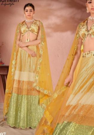 Picture of Splendid Georgette & Silk Golden Rod Lehenga Choli