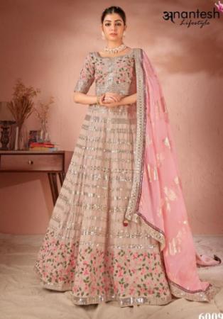 Picture of Taking Georgette & Silk Dark Salmon Lehenga Choli