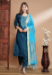 Picture of Silk Midnight Blue Straight Cut Salwar Kameez