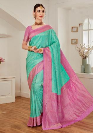 Picture of Grand Silk Cadet Blue Saree