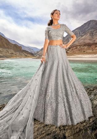 Picture of Radiant Georgette & Net Dark Grey Lehenga Choli