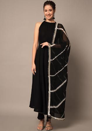 Picture of Superb Rayon Black Readymade Salwar Kameez