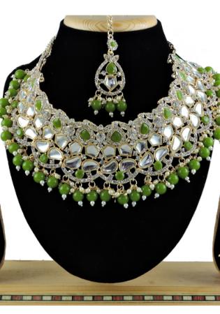 Picture of Statuesque Dark Olive Green Necklace Set