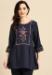 Picture of Excellent Chiffon Navy Blue Kurtis & Tunic