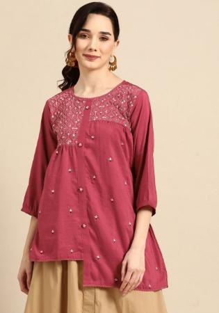 Picture of Charming Chiffon Deep Pink Kurtis & Tunic