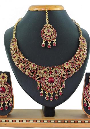 Picture of Marvelous Maroon Necklace Set