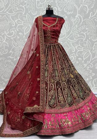 Picture of Classy Satin Maroon Lehenga Choli