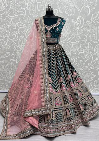 Picture of Pretty Satin Midnight Blue Lehenga Choli