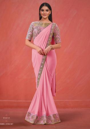 Picture of Classy Crepe & Satin & Silk Pale Violet Red Saree